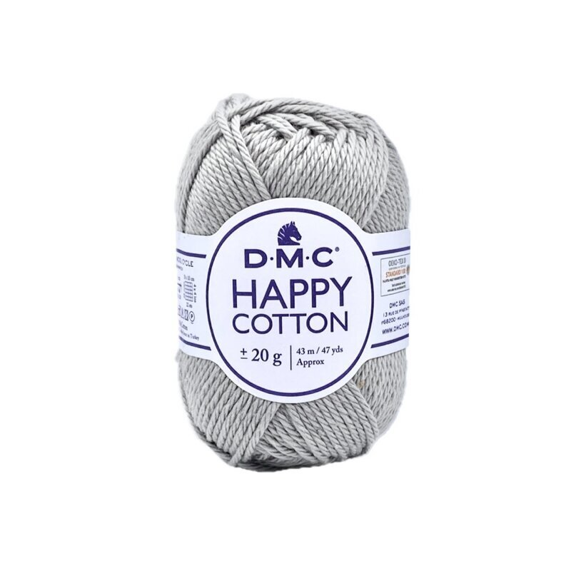 DMC Happy Cotton siūlai, pilkos sp. ±20g DMC Happy Cotton siūlai, pilkos sp. ±20g