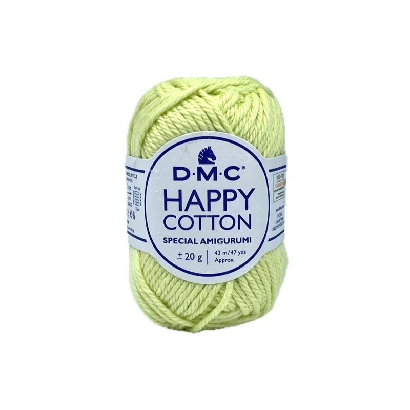 DMC Happy Cotton siūlai, žalsvai gelsvos sp. ±20g DMC Happy Cotton siūlai, žalsvai gelsvos sp. ±20g