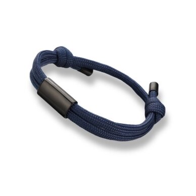 Mėlynos sp. paracord apyrankė su juodos sp. nerūdijančio plieno detale, 1vnt. Mėlynos sp. paracord apyrankė su juodos sp. nerūdijančio plieno detale, 1vnt.
