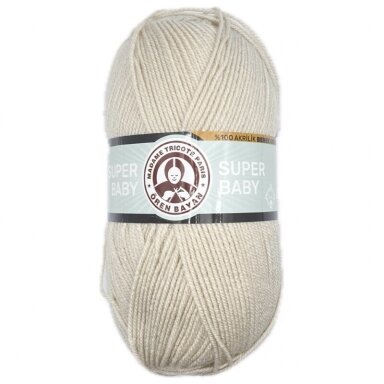 Madame Tricote Paris Super Baby siūlai, kreminės sp. 100g Madame Tricote Paris Super Baby siūlai, kreminės sp. 100g