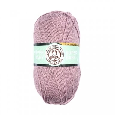 Madame Tricote Paris Super Baby siūlai, pelenų rožinės sp. 100g Madame Tricote Paris Super Baby siūlai, pelenų rožinės sp. 100g