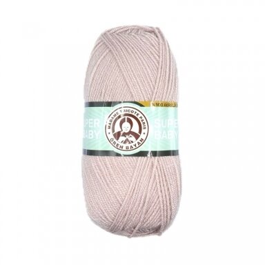 Madame Tricote Paris Super Baby siūlai, pelenų rožinės sp. 100g Madame Tricote Paris Super Baby siūlai, pelenų rožinės sp. 100g