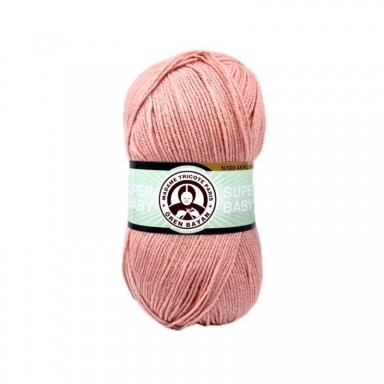 Madame Tricote Paris Super Baby siūlai, persikinės sp. 100g Madame Tricote Paris Super Baby siūlai, persikinės sp. 100g
