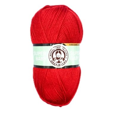 Madame Tricote Paris Super Baby siūlai, raudonos sp. 100g Madame Tricote Paris Super Baby siūlai, raudonos sp. 100g