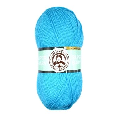 Madame Tricote Paris Super Baby siūlai, žydros sp. 100g Madame Tricote Paris Super Baby siūlai, žydros sp. 100g