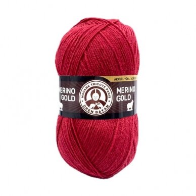 Madame Tricote Paris Merino Gold siūlai, raudonos sp. 100g Madame Tricote Paris Merino Gold siūlai, raudonos sp. 100g