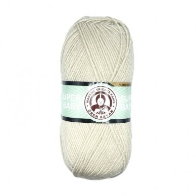 Madame Tricote Paris Super Baby siūlai, kreminės sp. 100g Madame Tricote Paris Super Baby siūlai, kreminės sp. 100g