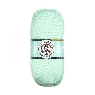 Madame Tricote Paris Super Baby siūlai, mėtinės sp. 100g Madame Tricote Paris Super Baby siūlai, mėtinės sp. 100g