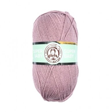 Madame Tricote Paris Super Baby siūlai, pelenų rožinės sp. 100g Madame Tricote Paris Super Baby siūlai, pelenų rožinės sp. 100g