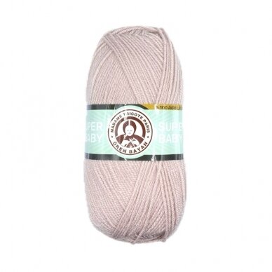 Madame Tricote Paris Super Baby siūlai, pelenų rožinės sp. 100g Madame Tricote Paris Super Baby siūlai, pelenų rožinės sp. 100g