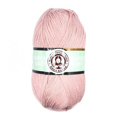Madame Tricote Paris Super Baby siūlai, pelenų rožinės sp. 100g Madame Tricote Paris Super Baby siūlai, pelenų rožinės sp. 100g