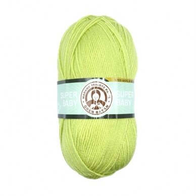 Madame Tricote Paris Super Baby siūlai, salotinės sp. 100g Madame Tricote Paris Super Baby siūlai, salotinės sp. 100g