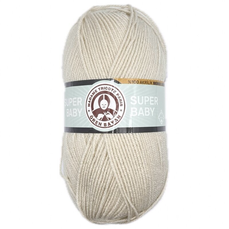 Madame Tricote Paris Super Baby siūlai, kreminės sp. 100g Madame Tricote Paris Super Baby siūlai, kreminės sp. 100g