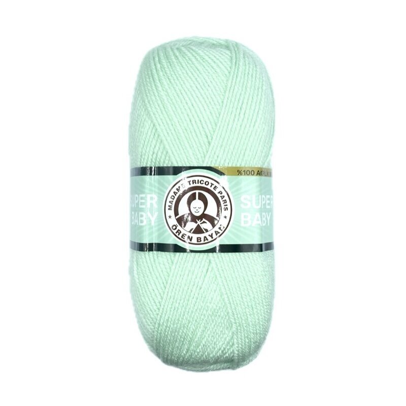 Madame Tricote Paris Super Baby siūlai, mėtinės sp. 100g Madame Tricote Paris Super Baby siūlai, mėtinės sp. 100g