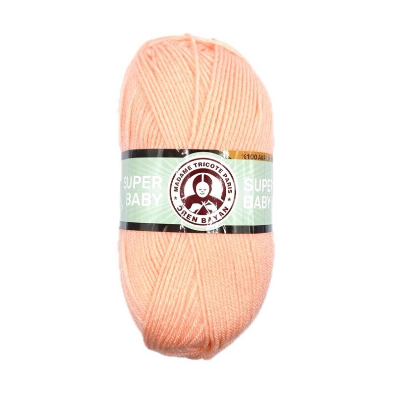 Madame Tricote Paris Super Baby siūlai, persikinės sp. 100g Madame Tricote Paris Super Baby siūlai, persikinės sp. 100g