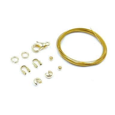 Nerūdijančio plieno rinkinys vėriniams verti, 14k aukso sp. Nerūdijančio plieno rinkinys vėriniams verti, 14k aukso sp.