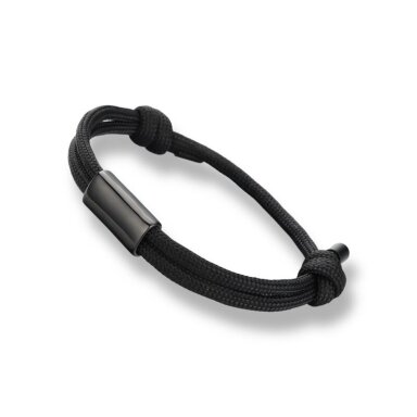 Juodos sp. paracord apyrankė su juodos sp. nerūdijančio plieno detale, 1vnt. Juodos sp. paracord apyrankė su juodos sp. nerūdijančio plieno detale, 1vnt.
