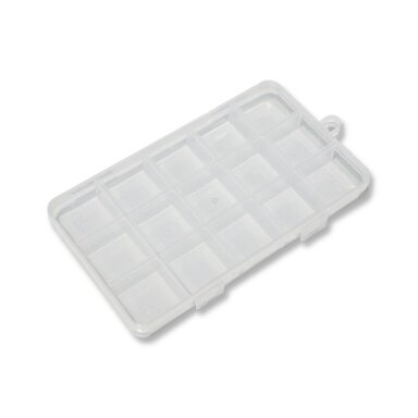 Plastikinė dėžutė, skaidrios sp. 15 skyrių, 1vnt. Plastikinė dėžutė, skaidrios sp. 15 skyrių, 1vnt.