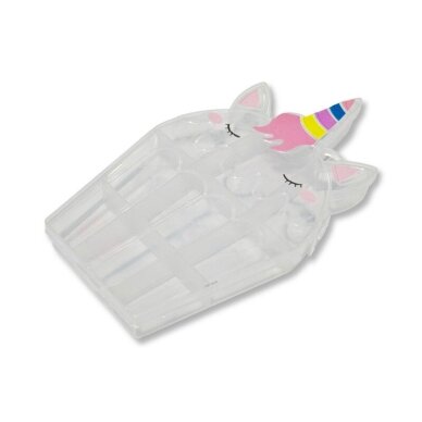Plastikinė dėžutė vienaragio formos , skaidrios sp. 10 skyrių, 1vnt. Plastikinė dėžutė vienaragio formos , skaidrios sp. 10 skyrių, 1vnt.