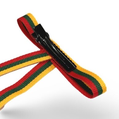 Plaukų segtukas su Lietuvos vėliavos spalvų kaspinu, 1vnt. 1