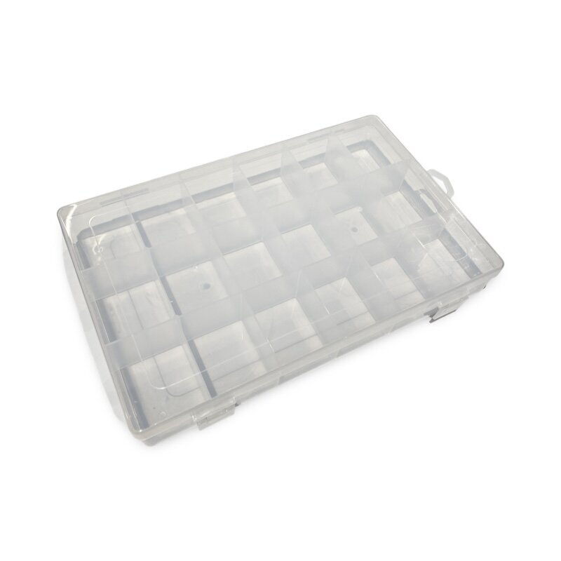 Plastikinė dėžutė, skaidrios sp. 18 skyrių, 1vnt. Plastikinė dėžutė, skaidrios sp. 18 skyrių, 1vnt.