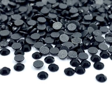 SS10 (2,8-2,9mm) juodos sp. hotfix stiklo kristalai, ±720vnt.