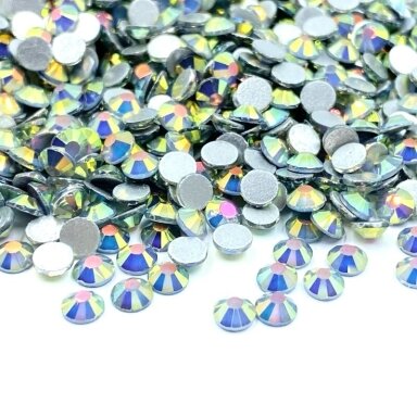 SS12 (3,0-3,2mm) pilkos AB sp. ne hotfix stiklo kristalai, ±720vnt.