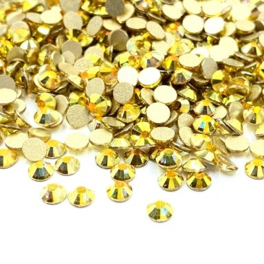 SS16 (3,8-4,0mm) geltonos AB sp. ne hotfix stiklo kristalai, ±720vnt.