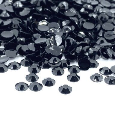 SS16 (3,8-4,0mm) juodos sp. ne hotfix plastiko kristalai, ±720vnt.