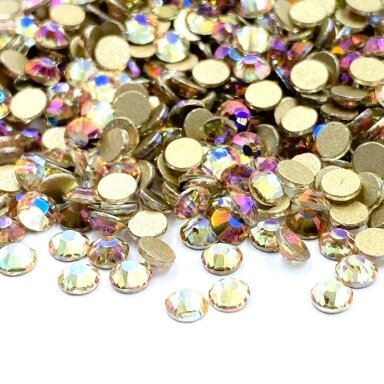 SS16 (3,8-4,0mm) rusvos AB sp. ne hotfix stiklo kristalai, ±720vnt.