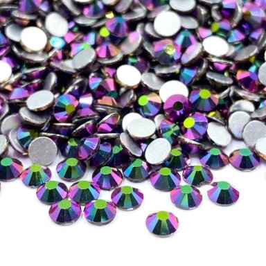 SS16 (3,8-4,0mm) violetinės AB sp. ne hotfix stiklo kristalai, ±720vnt.