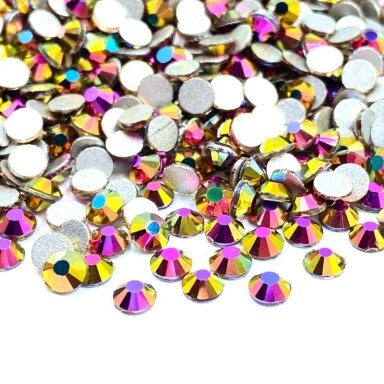 SS8 (2,4-2,5mm) chameleono sp. ne hotfix stiklo kristalai, ±720vnt.