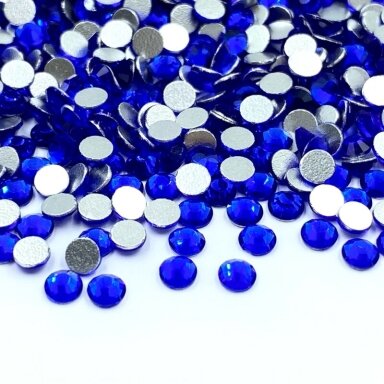 SS8 (2,4-2,5mm) mėlynos sp. ne hotfix stiklo kristalai, ±720vnt.