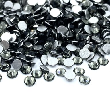 SS8 (2,4-2,5mm) pilkos sp. ne hotfix stiklo kristalai, ±720vnt.