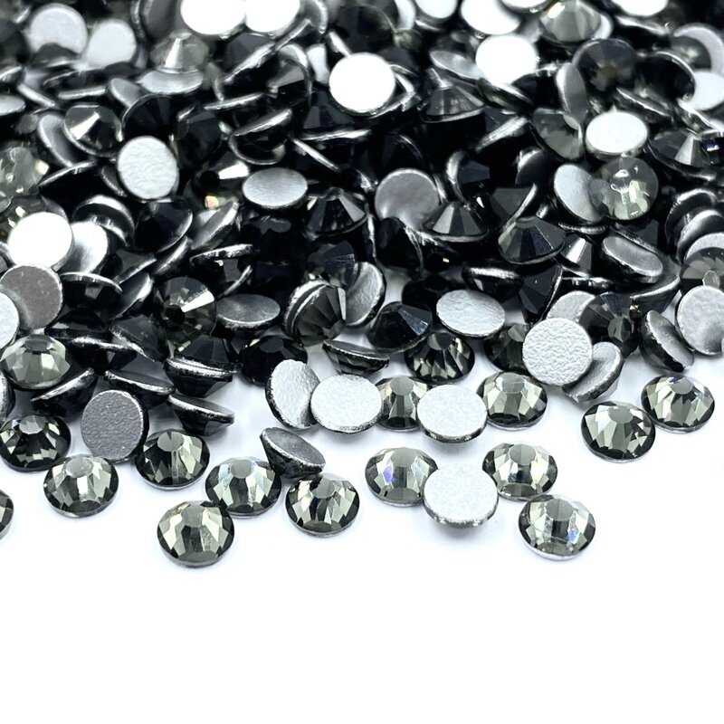 SS10 (2,8-2,9mm) pilkos sp. ne hotfix stiklo kristalai, ±720vnt.