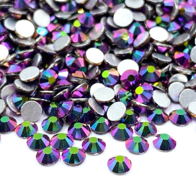 SS16 (3,8-4,0mm) violetinės AB sp. ne hotfix stiklo kristalai, ±720vnt.