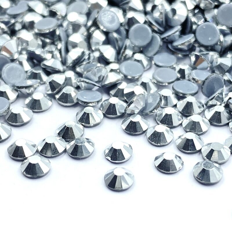 SS16 (3,8-4mm) sidabro sp. hotfix stiklo kristalai, ±720vnt.