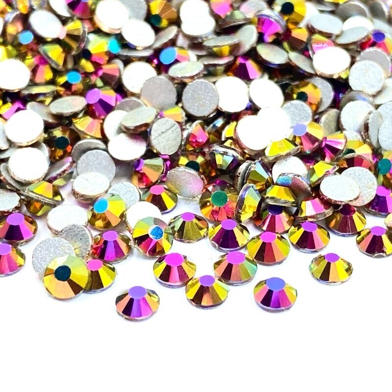 SS20 (4,6-4,8mm) chameleono sp. ne hotfix stiklo kristalai, ±360vnt.