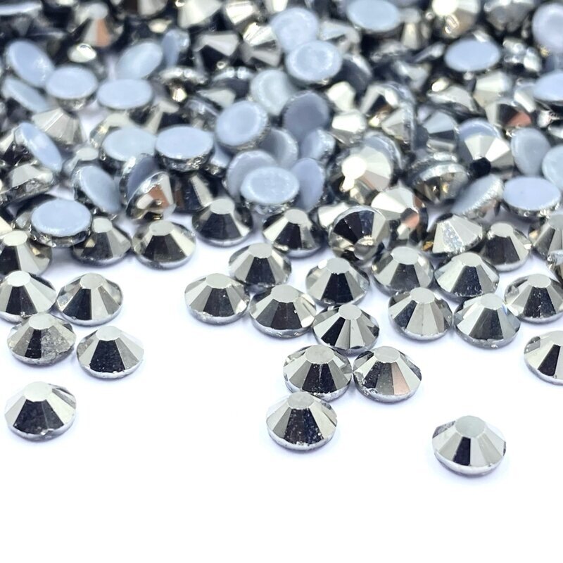 SS6 (2,1-2,2mm) metalic sp. hotfix stiklo kristalai, ±720vnt.