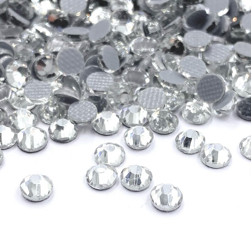 SS6 (2,1-2,2mm) skaidrios sp. hotfix stiklo kristalai, ±720vnt.