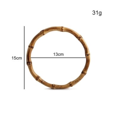 Šviesiai rudos sp. medinė rankena rankinei (15cm), 1vnt. 1