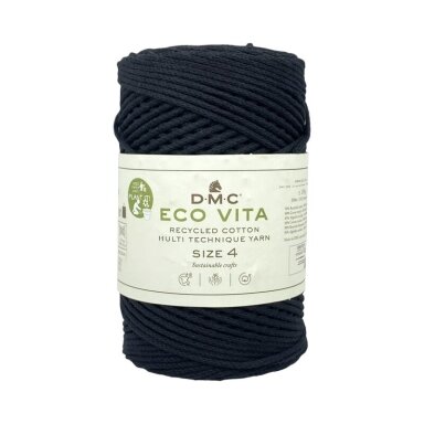 DMC Eco Vita juodos sp. macrame virvė, ±200m DMC Eco Vita juodos sp. macrame virvė, ±200m
